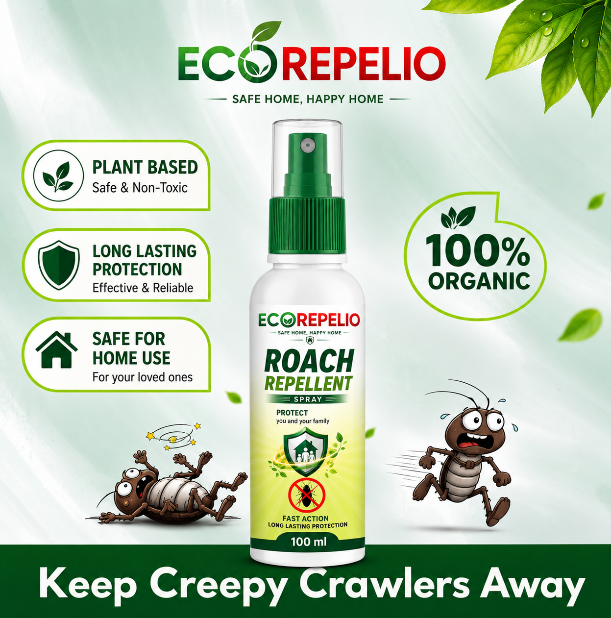 Cockroach Repellent Spray- Eliminate roaches & other insects from home