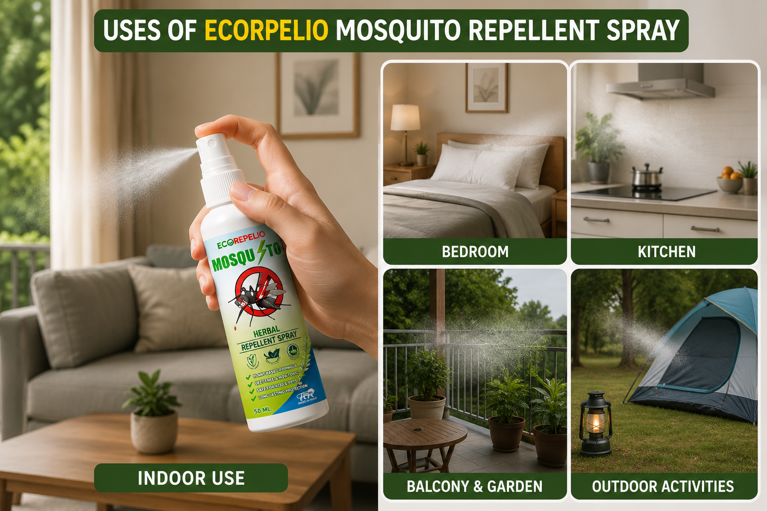 Mosquito Repellent Spray- 100% Friendly and Cruelty-Free