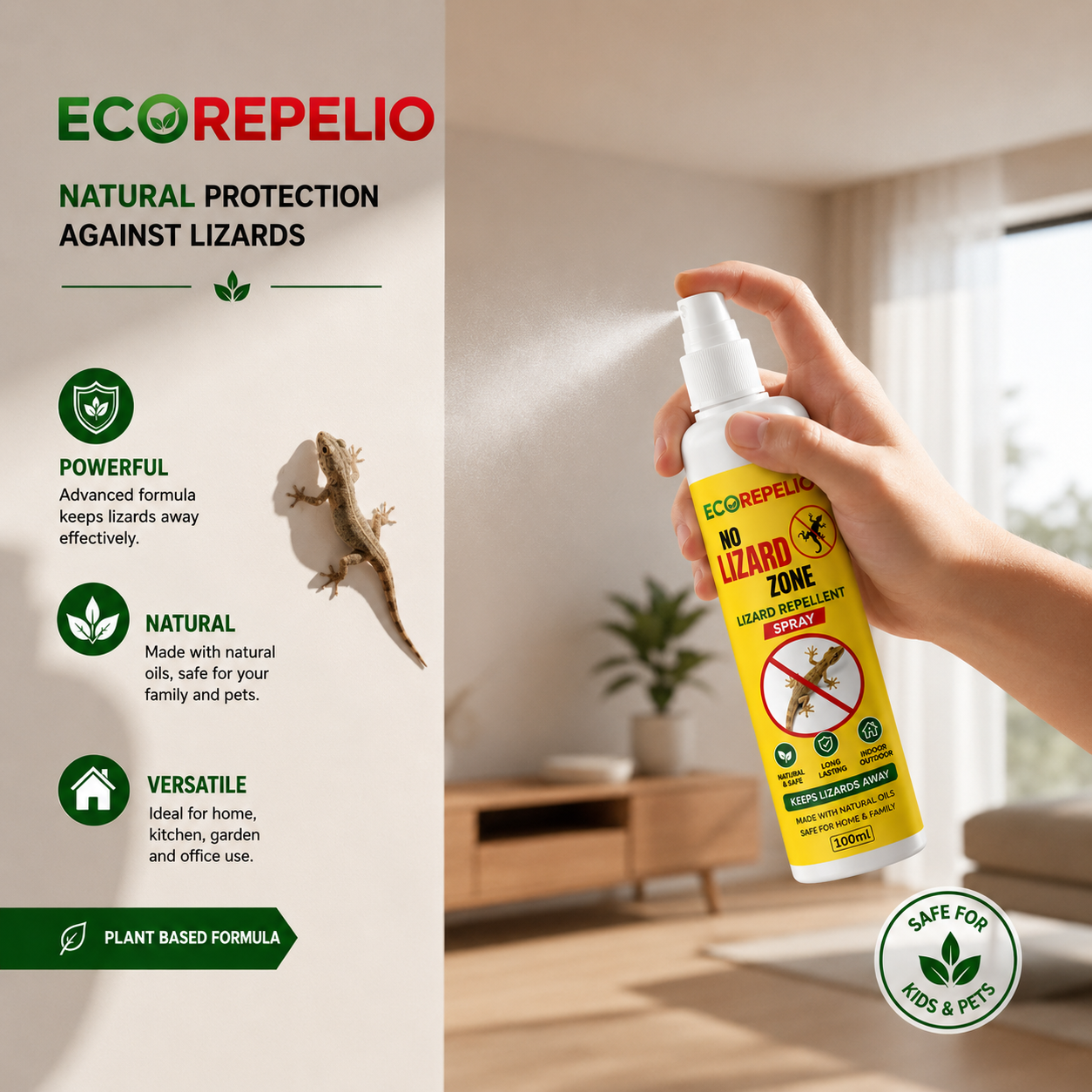 Lizard Repellent Spray – Natural & Effective Indoor Solution
