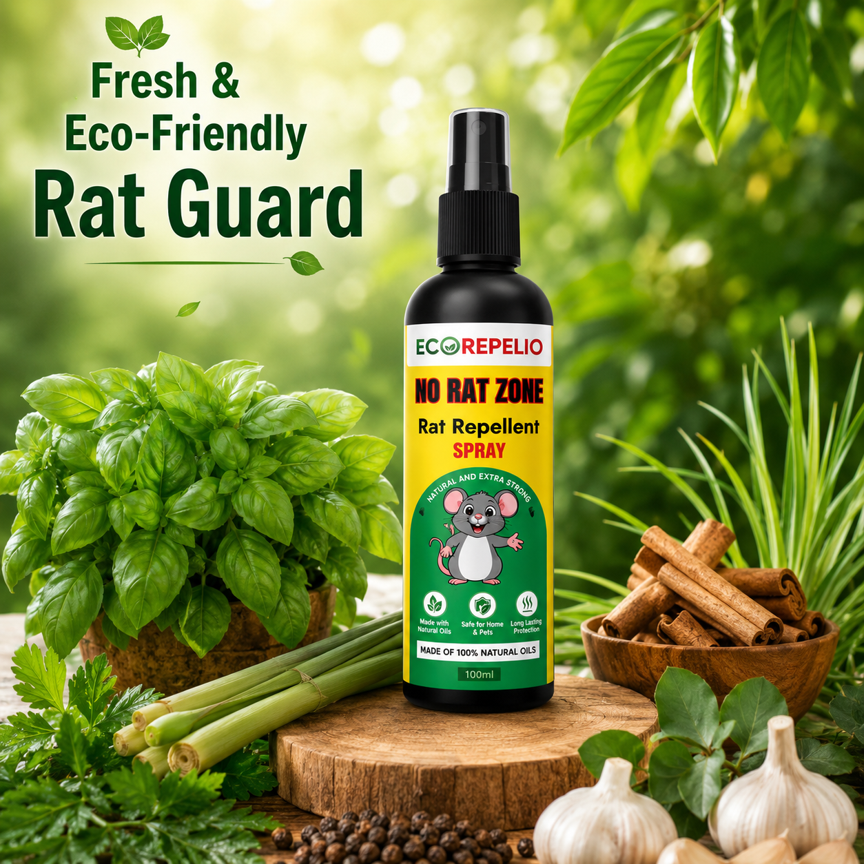Rat Repellent Spray for Home & Storage | Herbal Rodent Control | Non-Toxic & Safe